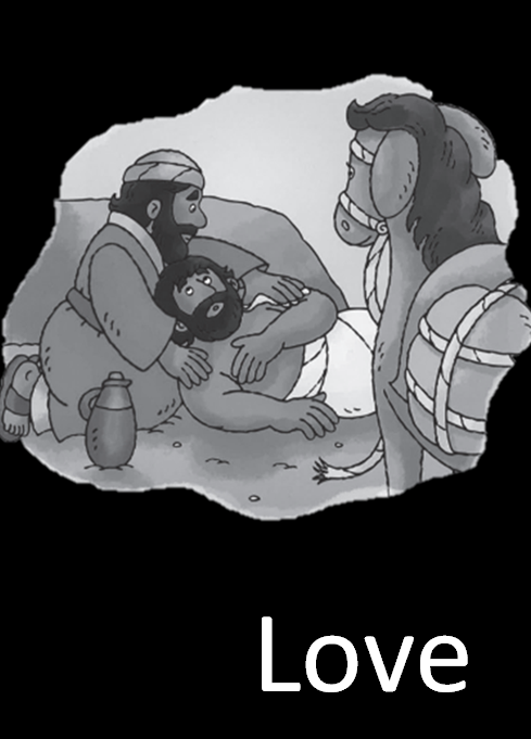 A picture of The Good Samaritan to represent our school value of Love